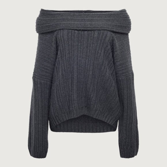 Oak and Fort Oversized Slouchy Off The Shoulder Sweater - Picture 1 of 1